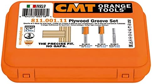 CMT 811.501.11 3-Piece Plywood Groove 1/2-Inch Shank Router Bit Set