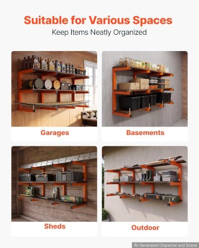 VEVOR Lumber Rack, 3-Tier 4-Pack 220 lbs per Tier, Welded Wood Pipe Storage