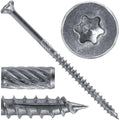 #10 x 3-1/2" Silver Star Stainless Steel Wood Screw Torx/Star Drive Head - Grade 305 Stainless Steel Torx/Star Drive Wood Screws - CASE Qty 42 Boxes 2,688 Screws
