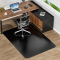 Black Hardwood Floor Chair Mat, Heavy Duty Plastic Desk Protector