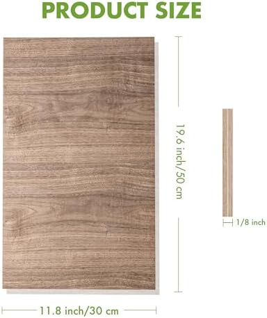 Rowood 6 Pack Walnut Plywood 1/8,12x20x1/8inch,3mm Thick Unfinished Wood for Laser Cutting and Engraving,DIY Ornaments,Wood Burning,Models Drawing
