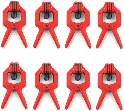 Heavy Duty Edge Band Spring Clamp Set of 8Pcs for Woodworking Strap Clamps Bandy Miter Home Improvement Grip Edge Hand Tools,Shelving,Cabinet,Plywood,Molding,Trim,Pool