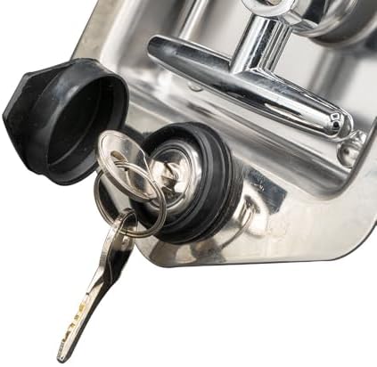 (4 Pack) Stainless Steel Tool Box Lock with Two Keys Each - Truck Trailer RV Door Latch with Gasket T-Handle - Highly Polished Stainless Steel