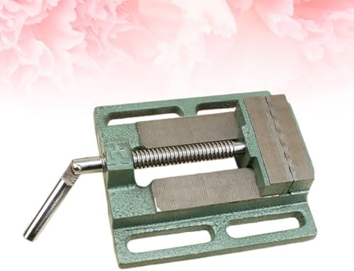 COLLBATH 3 Inch Drill Press Vise Table Vise Bench Clamp Cast Iron Woodworking Workholding Device for Milling and Drilling Machines Random Color