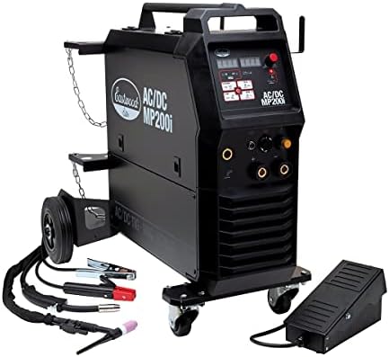 Eastwood Elite 200 Amp Multi-Process AC/DC MP200i Welder | TIG Welder High Frequency Start and Foot Pedal | Welding Machine with MIG Stick Welder | 120V OR 240V Dual Voltage | Tig Welder AC/DC | Black