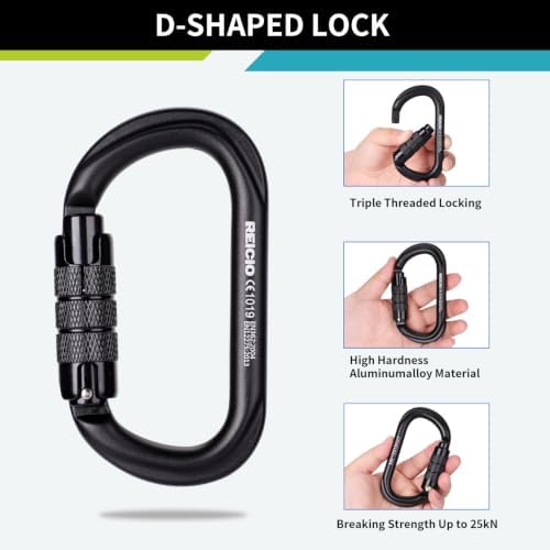 1/2" X 8 FT Flip Line Kit,Arborist Positioning Lanyard Kit with Triple Lock Carabiner Adjustable Positioning Rope for Fall Protection, Arborist, Tree Climbers, Fall Protection