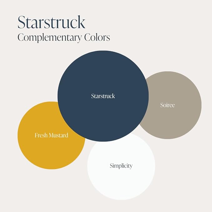Country Chic All-in-One Chalk Paint for Furniture, Cabinets, Home Decor, Eco-Friendly, Matte Finish, Built-In Primer & Top Coat for Wood, Metal - Starstruck (Navy Blue) - 8 oz (237 ml)
