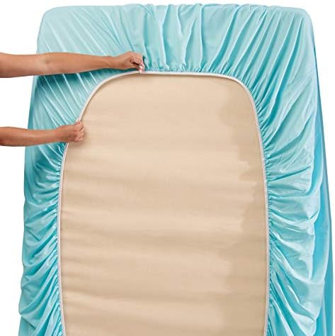 Hearth & Harbor Twin XL Size Sheets - 3 Piece Bed Sheet Set, Hotel Luxury Double Brushed Bed Sheets - Extra Soft Bedding Sheets & Pillowcases, Twin XL, Aqua Blue