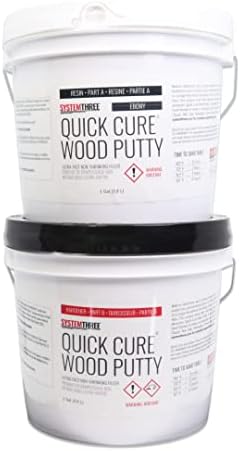 System Three Quick Cure Putty, Ebony, 2-Gallon Kit