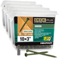 Deck Plus Deck Screws, 310 Pieces,5 Lb Box, Green, #10 x 3 (Pack of 4)