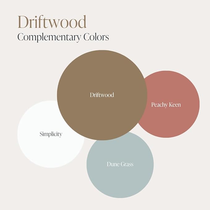Country Chic All-in-One Chalk Paint for Furniture, Cabinets, Home Decor, Eco-Friendly, Matte Finish, Built-In Primer & Top Coat for Wood, Metal - Driftwood (Brown) - 8 oz (237 ml)