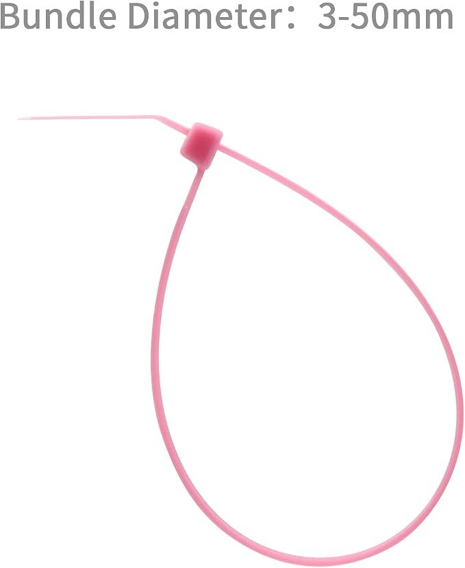 XINGO 8 Inch Pink Cable Zip Ties (500 Pack), 40 Lbs Tensile Strength-Heavy Duty, Self-Locking Nylon Plastic Nylon Wire Ties for indoor and outdoor use