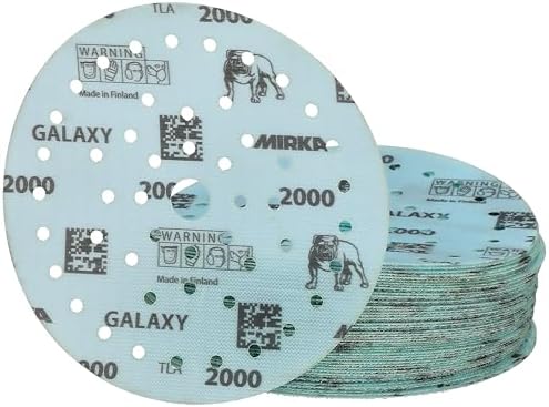 Mirka Galaxy Multifit 6 Inch Ceramic Discs, 2000 Grit, Hook & Loop, 50 Pack
