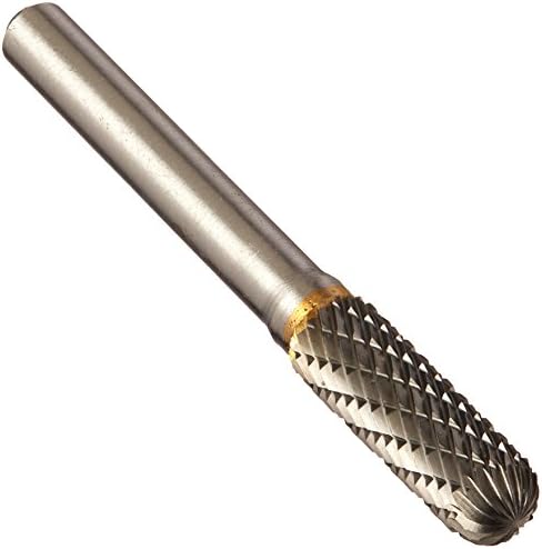 Drill America SC-2A Carbide Burr/Rotary File Cylindrical Radius-End Double Cut for Die Grinder 5/16" Dia. x 1" Cut Length with 1/4" Shank and 2-3/4" Overall Length, DUL Series