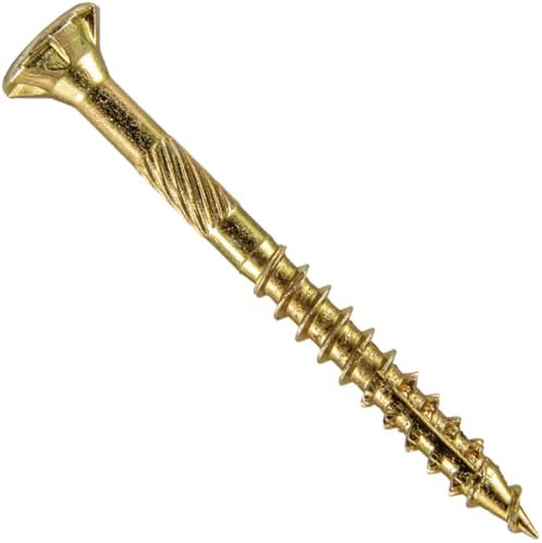 Jake Sales #8 x 1-3/4" Gold Star Wood Screw, T-20 Torx Drive, Flat Head - (Case of 9 x 5 Pound Boxes) ~7,740 Screw Count