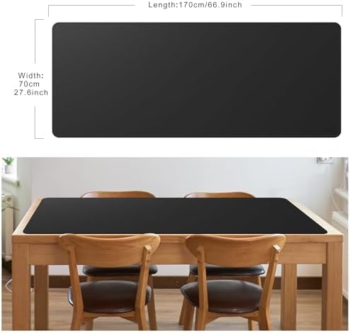 Cacoy 66.9'' x 27.5'' Leather Desk Pad Blotter Protector, Large Gaming Keyboard Mouse Pad, Faux Leather Desk Mat for Desktop and Laptop, Waterproof XXXL Extended Desktop Keyboard Mouse Mat, Black