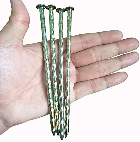 200 pcs 6" Galvanized Metal Spiral Stakes,Turf Nails,Grass Landscape Spikes