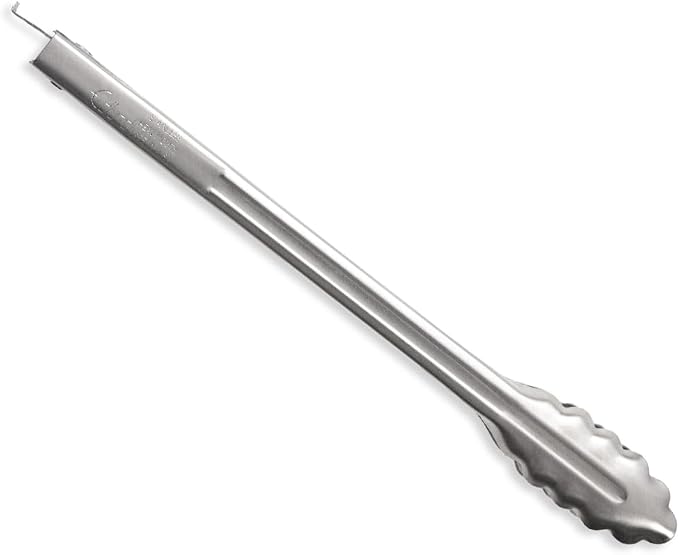 Rada Cutlery 12" Heavy-Duty Tongs (B314) | Scalloped Edges, Stainless Steel