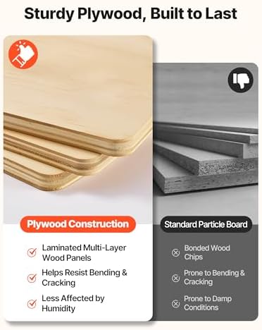 VEVOR Bunkie Board Full Size, 51" x 71" Foldable Box Spring, 0.4" Thicker Wooden Bed Boards for Under Mattress, Bed Slats with No Assembly Required, Easy-to-use Bed Support Board