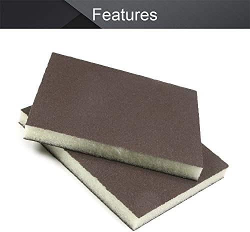 Utoolmart Sanding Sponge Sanding Blocks, 220 Grit Wet Dry Sandpaper Sponge, Washable and Reusable Sand Sponge Kit, for Kitchen Cookware Cleaning and Rust Removal of Rusted Metal, Grey, 4 Pcs