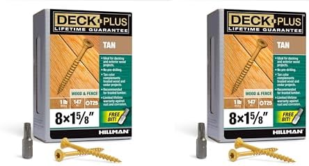 Deck Plus Deck Screws, #8 x 1-5/8in, 372 Pack, Tan Epoxy