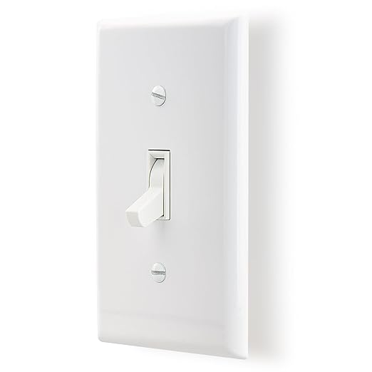 Baomain 2-Pack 15 Amp Toggle Light Switch with Wall Plate, 3-Way, Residential/Commercial Grade, On/Off Switch, Glossy White, UL Certified