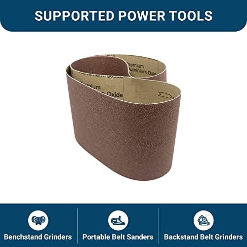 Benchmark Abrasives 6” x 48” Aluminum Oxide Sanding Belts for Grinding Deburring Polishing Rust Removal on Metal, Stainless Steel, and Carbon Steel, Use with Belt Disc Sander (2 Pack) - (100 Grit)