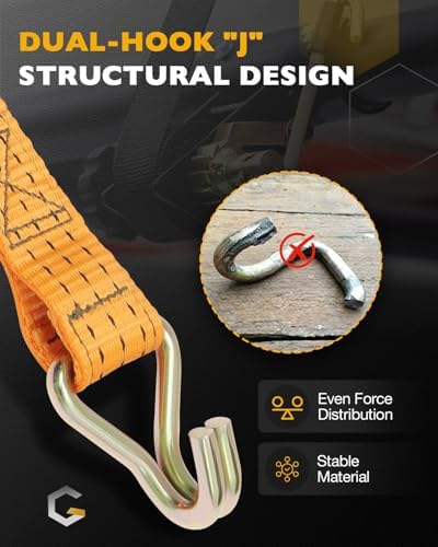 Rack Ratchet Straps, Ladder Rack Straps, Truck/Lumber/Pipe/Roof Rack Straps