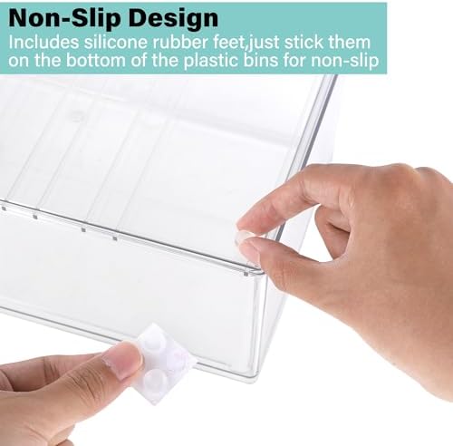 Prsildan Stackable Clear Makeup Organizer Acrylic Storage Drawers with 2 Drawers for Vanity Bathroom Office Desk Modular Drawer System for Cosmetics Jewelry Toiletries Home Organization