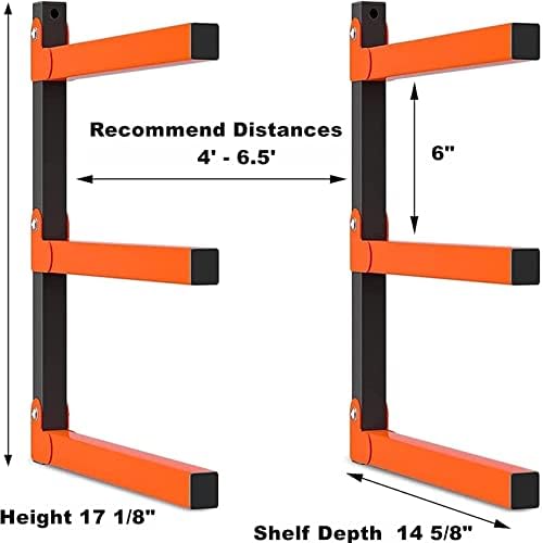 WALMANN Lumber Storage Rack for Garage, Wall Mount Heavy Duty Lumber Racks