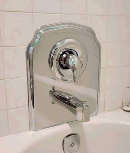 UPDATE PLATE for Single Handle Tub & Shower Valves, Space-Saving, Problem Solved (Chrome)