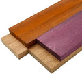 Barrington Hardwoods Imported Exotic Hardwood Variety Pack - Padauk, Red Zebrawood, Purpleheart, and Merbau (3/4" x 4" x 12" (4 Pieces))