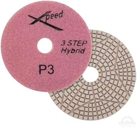 4” Xpeed 3 Step Diamond Polishing Pads for Granite Engineered Stone Quartz Marble Quartzite - 3 Pack Step 3