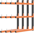 Riciakik Lumber Rack Wall Mount, Lumber Storage Rack, Heavy Duty Wood Storage Racks with 6-Level System, 720 lb Sturdy Garage Wood Organizer, Orange Lumber Metal Racks for Indoor and Outdoor (4 PACK)