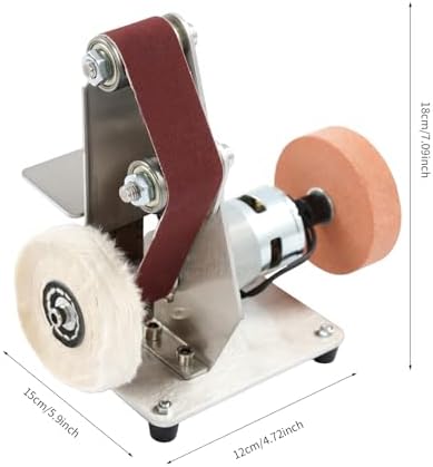 Mini Belt Sander,Small Electric Belt Grinder Electric Bench Grinder Sanding Machine 7 Adjustable Speed Buffer Polisher for Woodworking, Metal Working DIY