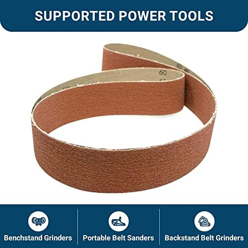 Benchmark Abrasives 2" x 72" Premium Ceramic Sanding Belts for Grinding Deburring Polishing Rust Removal on Metal, Stainless Steel, and Carbon Steel, Use with Belt Disc Sander (6 Pack) - 40 Grit