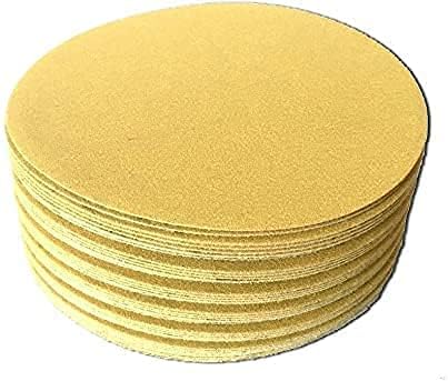 Starcke 5 inch Sanding Discs Hook and Loop Round Sand Paper Discs 100 Pack, 800 Grit Gold Aluminum Oxide No Hole Hook and Loop Sanding Disc, Orbital Sander Pads for Wood, Paint, Primer, Metal