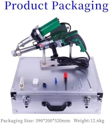 1600W Hand Extrusion Welder Gun Plastic Handheld Extruder Welding Gun Dual Heating System PP HDPE LDPE Pipe Welding Machine (110V Extruder)