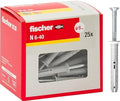 Fischer 508273 Extension dowels to Knock N 6x40 Y, Percussion Fixing with pre-Assembled Nail for Full, semi-Filled and Concrete, 25 Pieces per Pack, Grey, 6X40 MM