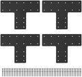 4 Pcs 16.8"x12" T Post Brackets Fit 6x6 6x8 Wood, 3MM Thick