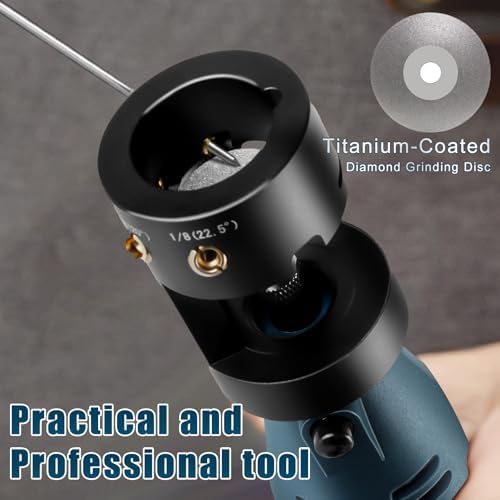 Tungsten Electrode Sharpener Grinder For TIG welding,4 Sizes 4 Angles Tungsten Electrode Grinder Head,Versatile Multi-Angle,TIG Welding accessories With Cut-Off Slot,10 Diamond Wheels, 3 CNC Mandrels