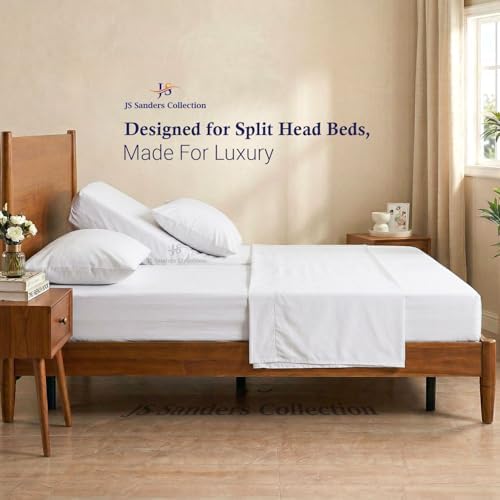 JS Sanders Collection Split Head Sheet Set 4PC King Size, White