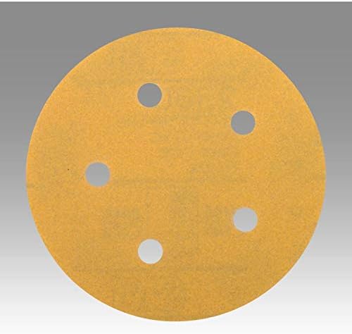 3M Hookit Gold Film Disc 255L, 5 in x NH, 5 Hole P120, D/F, Die 500FH, 100 Discs per Box 4 Boxes per case