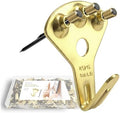 Picture Hangers Heavy Duty, Extra Thick, 100 lb, Decorative Hanging Hooks Hardware for Drywall and Plaster Walls with Large Nailers and Nails, Painting, 20pcs, Gold