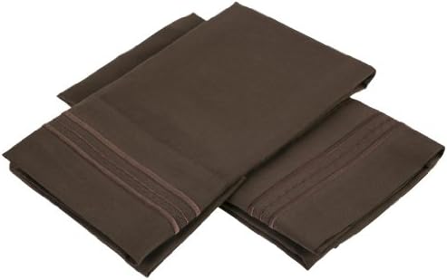 Jessica Sanders Premier 1800 Series 4pc Bed Sheet Set - Queen, Chocolate Brown, - Jessica Sanders Embroidery