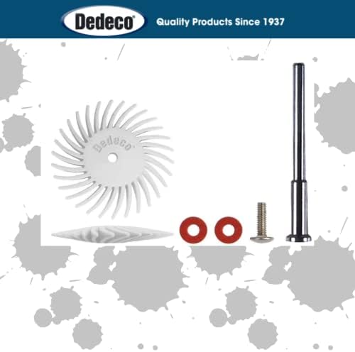 Dedeco Sunburst Radial Bristle Discs 48-Pack - 7/8" Curved Knife-Edge - White 120 Grit (Medium) - Aluminum Oxide for Polishing & Finishing