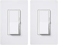 Lutron Diva LED+ Dimmer Light Switch for Dimmable LED, Halogen, and Incandescent Bulbs, 150 Watt, Single-Pole or 3-Way, DVWCL-153PH-2-WH, White (2-Pack) with Wallplate