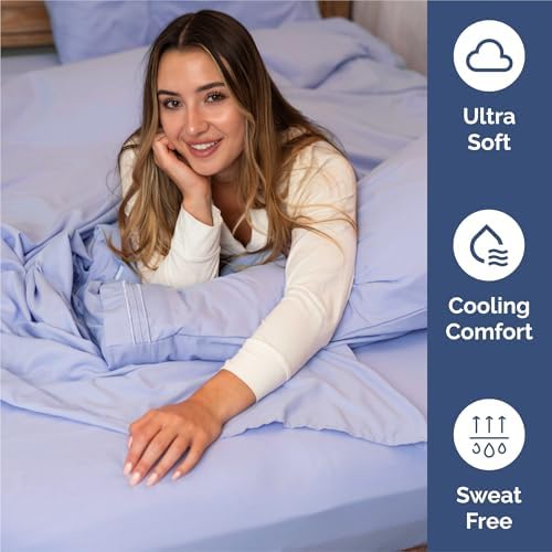 Split King Size 5 Piece Sheet Set - Breathable & Cooling Sheets - Lavender