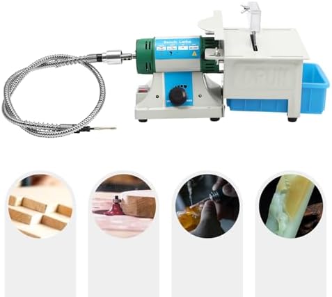 5-in-1 Mini Table Saw, Speed Adjustable Table Saws for Crafts, 750W Electric Desktop Grinder Polisher Sander for Cutting Polishing Grinding Carving Drilling of Wood Jade Metal Agate