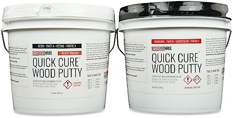 System Three Quick Cure Putty, Black Walnut, 2-Gallon Kit